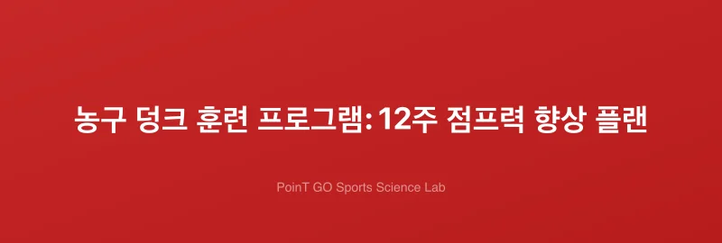 농구 덩크 훈련 프로그램: 12주 점프력 향상 플랜