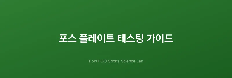 포스 플레이트 테스팅 가이드