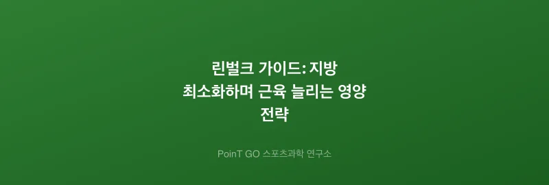 린벌크 가이드: 지방 최소화하며 근육 늘리는 영양 전략
