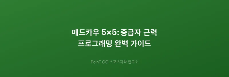 매드카우 5×5: 중급자 근력 프로그래밍 완벽 가이드