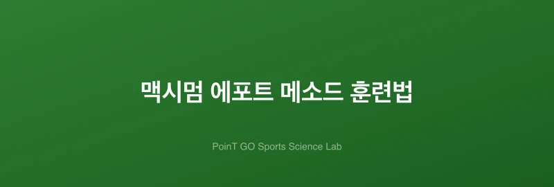 맥시멈 에포트 메소드 훈련법