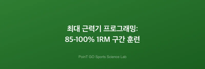 최대 근력기 프로그래밍: 85-100% 1RM 구간 훈련