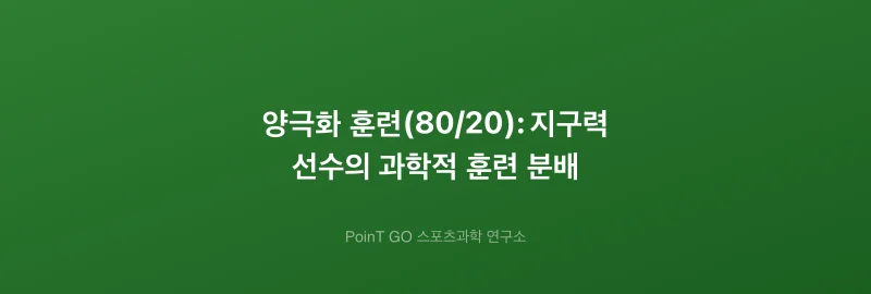 양극화 훈련(80/20): 지구력 선수의 과학적 훈련 분배