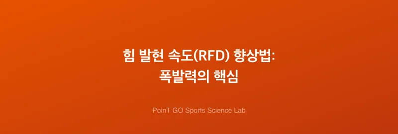 힘 발현 속도(RFD) 향상법: 폭발력의 핵심