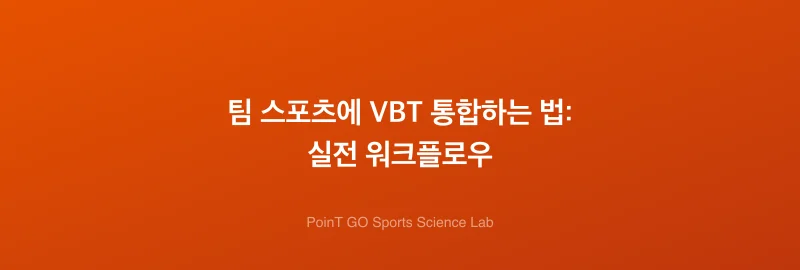 팀 스포츠에 VBT 통합하는 법: 실전 워크플로우