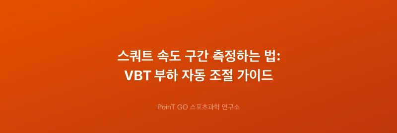 스쿼트 속도 구간 측정하는 법: VBT 부하 자동 조절 가이드