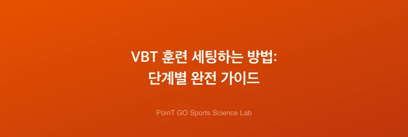 VBT 훈련 세팅하는 방법: 단계별 완전 가이드