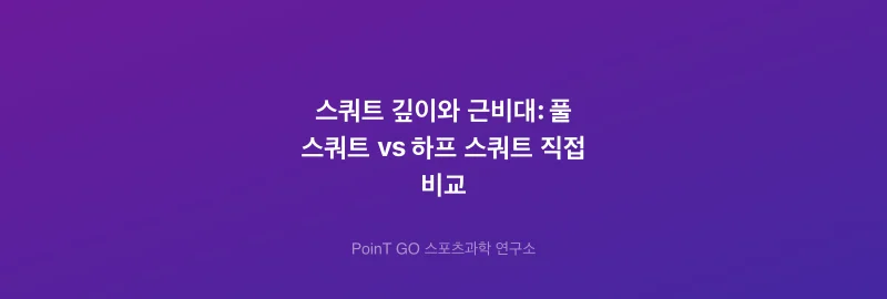 스쿼트 깊이와 근비대: 풀 스쿼트 vs 하프 스쿼트 직접 비교