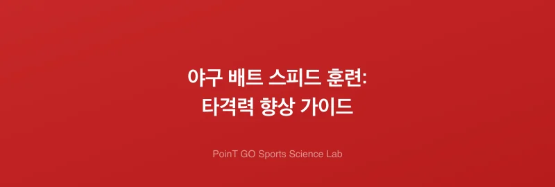 야구 배트 스피드 훈련: 타격력 향상 가이드