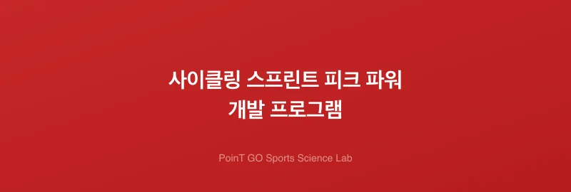 사이클링 스프린트 피크 파워 개발 프로그램